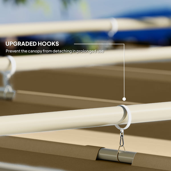 3 x 3(m) Garden Pergola with Retractable Roof and Magnetic Fixture, Outdoor Gazebo Pergola Kit Sun Shade Canopy, UPF30+, Khaki