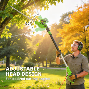 2.6m Corded Extendable Hedge Trimmer with 90° Adjustable Head, 450W Telescopic Electric Hedge Cutter Long Reach with 51cm Dual Action Blades, Shoulder Strap, 10m Cable for Branches, Shrubs