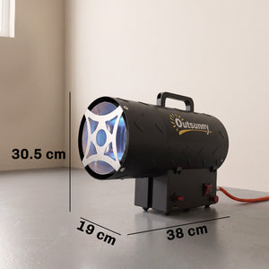 15 kW/51000 BTU Industrial Propane Space Heater, Portable Forced Air Gas Fan Outdoor Patio Heater with Piezo Ignition, Overheat Protection, IPX4, Hot Air Blower for Workshop, Garage, Black