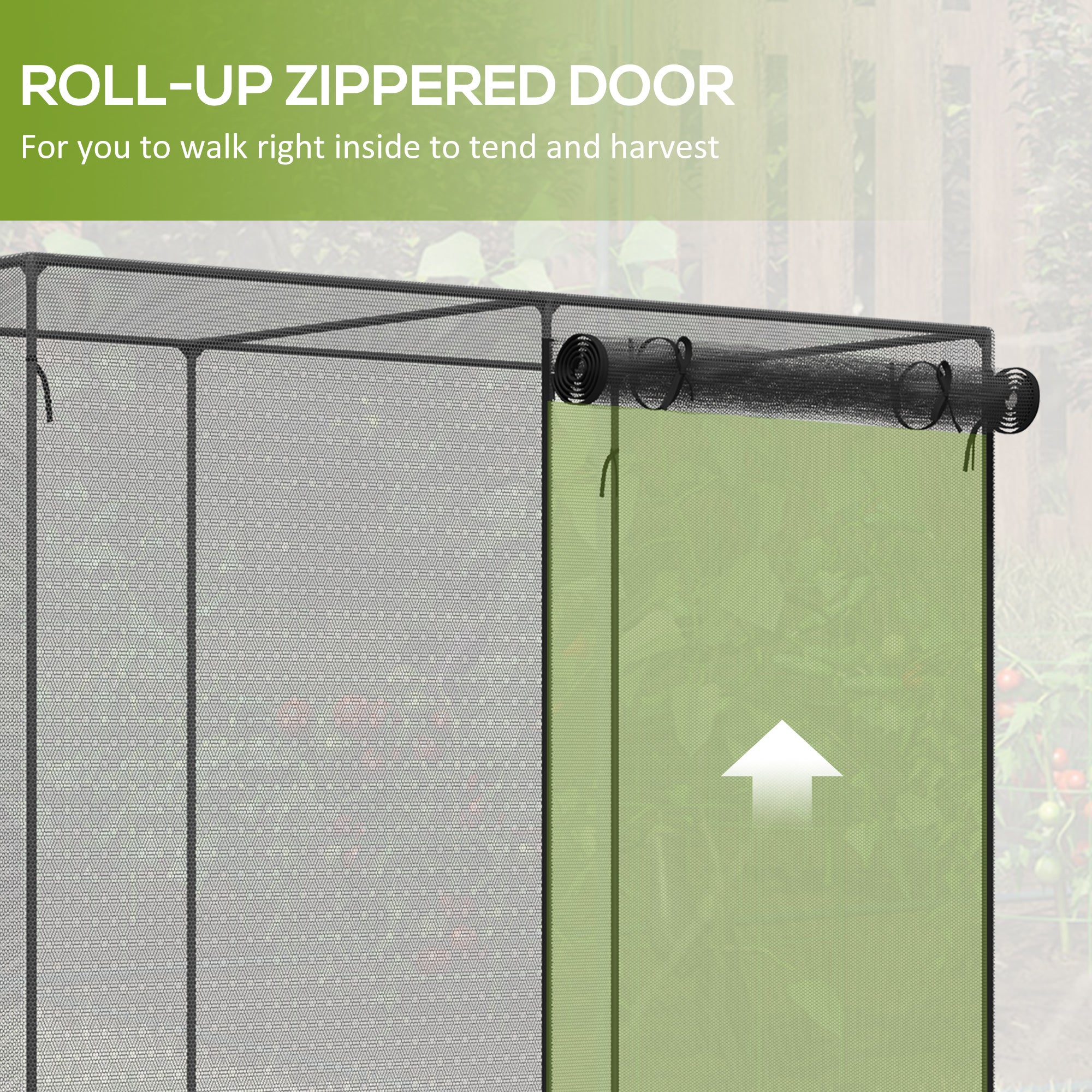 Outsunny 6' x 3' x 5' Crop Cage with Zippered Doors, Black