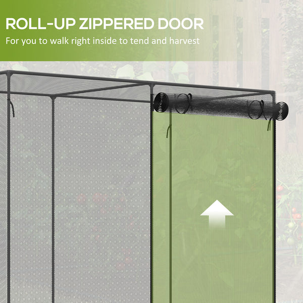 6' x 3' x 5' Crop Cage, Plant Protection Tent with Zippered Doors for Vegetable Garden, Backyard, Black