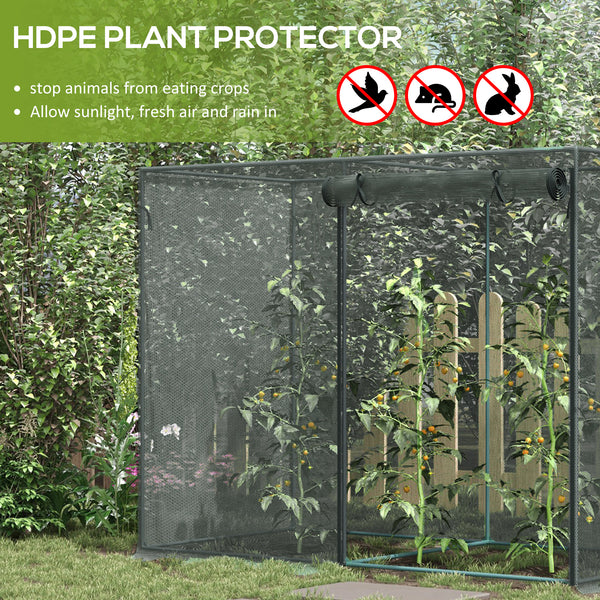 6' x 3' x 5' Crop Cage, Plant Protection Tent with Zippered Doors for Vegetable Garden, Backyard, Black