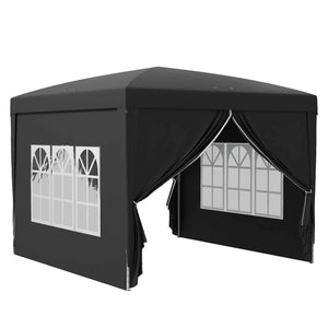 10'x10' Outdoor Pop Up Party Tent Gazebo Canopy with Carrying Bag (Black)
