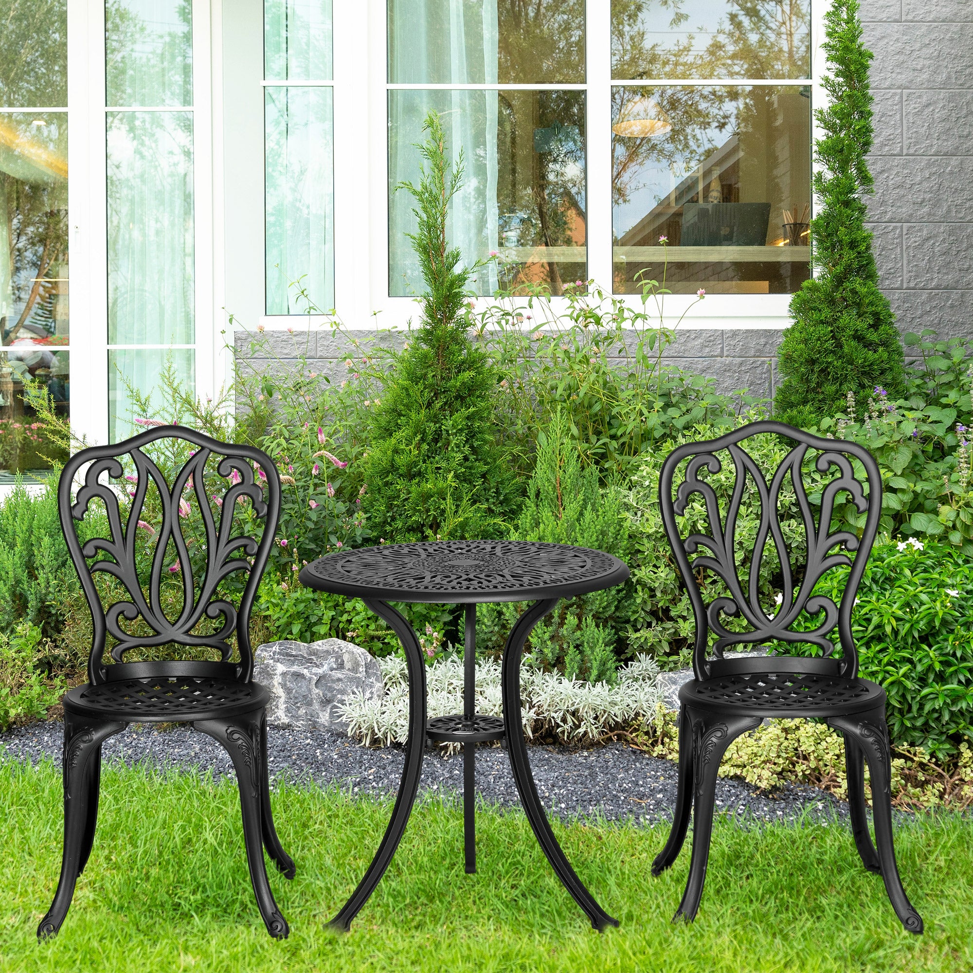 Piece Cast Iron Garden Table Set Piece Bistro Table Set Cast