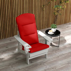 Outdoor Adirondack Chair Muskoka Chair Cushion, Patio Chair Cushion with Back Cushion and Ties, Water Repellent Replacement Seat Pads for Fire Pit Chairs, Wine Red