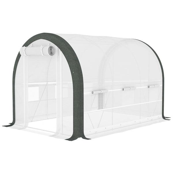 10'x6.6'x6.6' Walk-in Tunnel Greenhouse with Zipped Roll Up Mesh Door, 6 Mesh Windows, Plant Hot House Tent with PE Cover, 6 Plant Labels Gloves, White