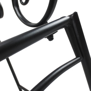 Garden Bench, 2 Seater Outdoor Patio Bench, Metal Garden Loveseat with Slatted Seat, 200 KG Capacity for Park Balcony Porch, 107 x 55.5 x 92 cm, Black