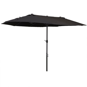 4.6m Garden Parasol Double-Sided Sun Umbrella Patio Market Canopy Shade Outdoor Black - NO BASE