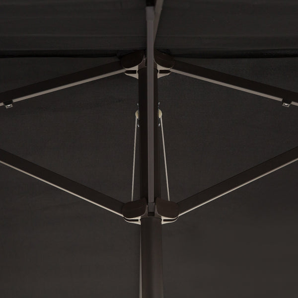 4.6m Garden Parasol Double-Sided Sun Umbrella Patio Market Canopy Shade Outdoor Black - NO BASE