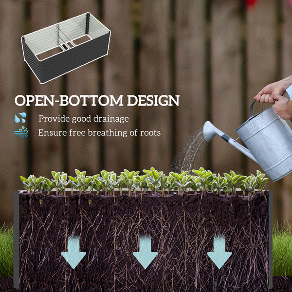 Galvanized Raised Garden Bed, 5' x 3' x 2' Large Outdoor Metal Planter Box, Standing Raised Bed for Growing Flowers, Herbs and Vegetables, Dark Grey