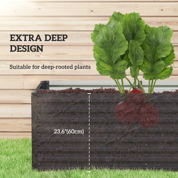 Galvanized Raised Garden Bed, 5' x 3' x 2' Large Outdoor Metal Planter Box, Standing Raised Bed for Growing Flowers, Herbs and Vegetables, Dark Grey
