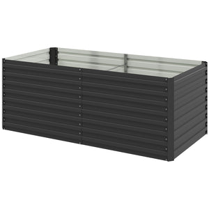 Galvanized Raised Garden Bed, 5' x 3' x 2' Large Outdoor Metal Planter Box, Standing Raised Bed for Growing Flowers, Herbs and Vegetables, Dark Grey