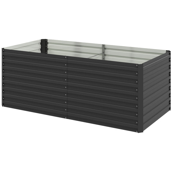 Galvanized Raised Garden Bed, 5' x 3' x 2' Large Outdoor Metal Planter Box, Standing Raised Bed for Growing Flowers, Herbs and Vegetables, Dark Grey
