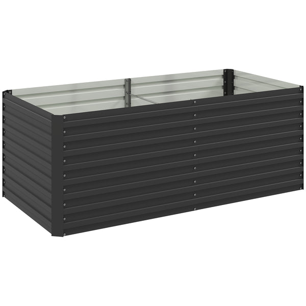 Galvanized Raised Garden Bed, 5' x 3' x 2' Large Outdoor Metal Planter Box, Standing Raised Bed for Growing Flowers, Herbs and Vegetables, Dark Grey