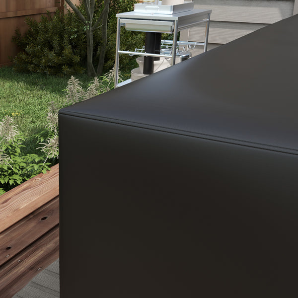 L-Shaped Garden Furniture Cover, 420D Oxford Fabric Rattan Corner Sofa Cover with PU Coating, Waterproof Anti-UV Dustproof Windproof, Black, 250 x 250 x 79cm