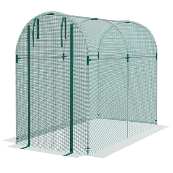 Outsunny 4' x 8' Crop Cage, Plant Protection Tent with Zippered Door and Galvanized Steel Frame, Fruit Cage Netting Cover for Garden, Yard, Lawn, Green