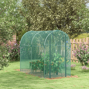 Outsunny 4' x 8' Crop Cage, Plant Protection Tent with Zippered Door and Galvanized Steel Frame, Fruit Cage Netting Cover for Garden, Yard, Lawn, Green