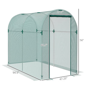 Outsunny 4' x 8' Crop Cage, Plant Protection Tent with Zippered Door and Galvanized Steel Frame, Fruit Cage Netting Cover for Garden, Yard, Lawn, Green