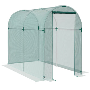 Outsunny 4' x 8' Crop Cage, Plant Protection Tent with Zippered Door and Galvanized Steel Frame, Fruit Cage Netting Cover for Garden, Yard, Lawn, Green