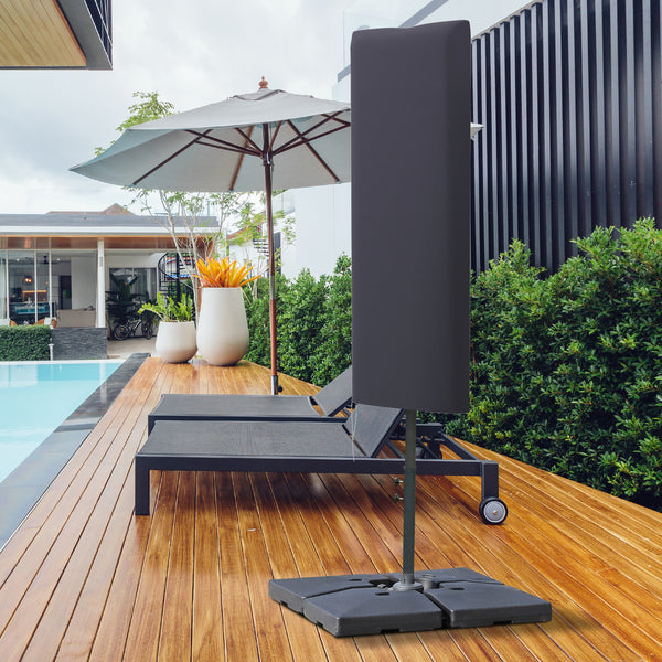 Garden Parasol Cover, Outdoor Patio Umbrella Protector Weatherproof Garden Patio with Rod, Zipper for 2-4m Parasol, Φ60 x 160cm, Dark Grey