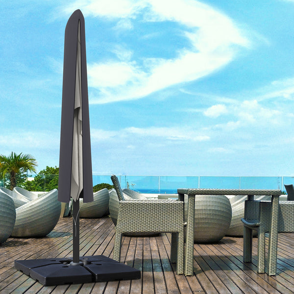 Garden Parasol Cover, Outdoor Patio Umbrella Protector Weatherproof Garden Patio with Rod, Zipper for 2-4m Parasol, Φ60 x 160cm, Dark Grey