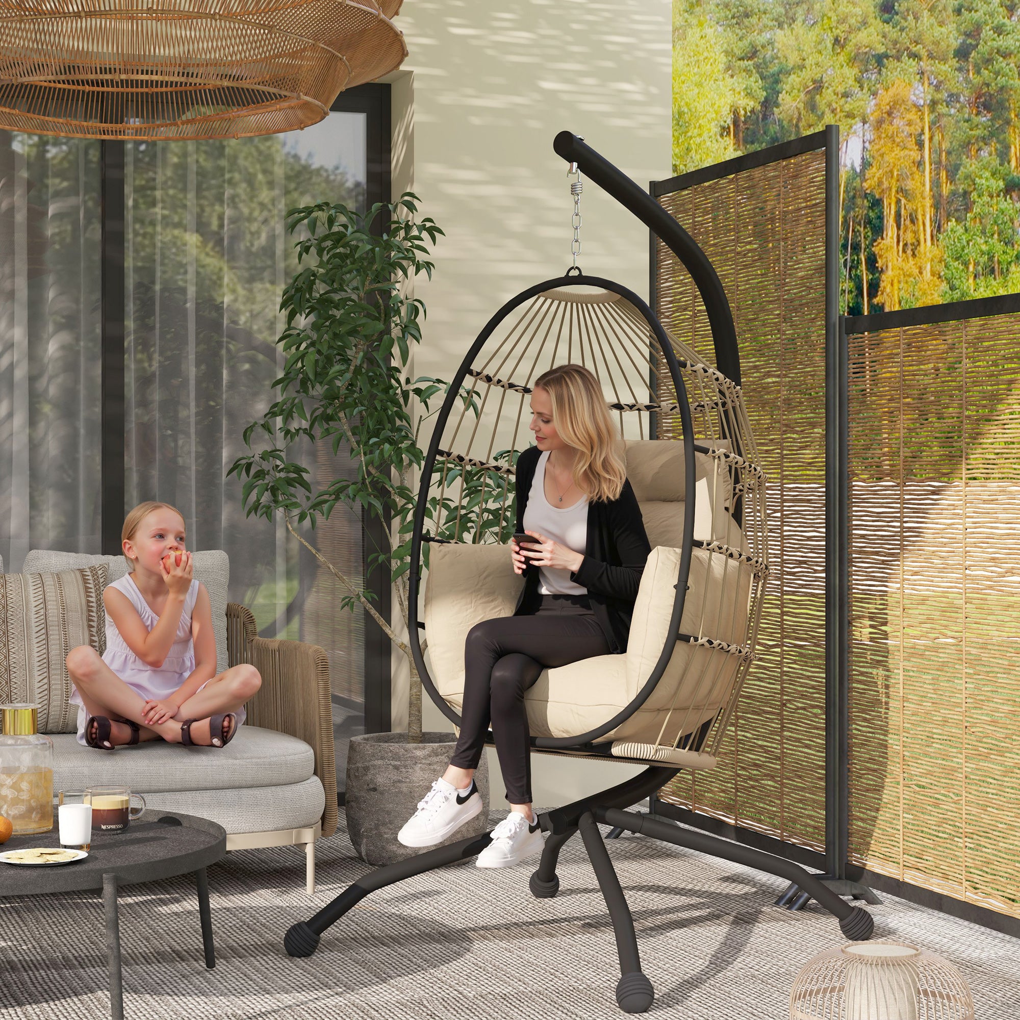 Outsunny Swinging Chairs For Outdoors Outsunny Outdoor Garden