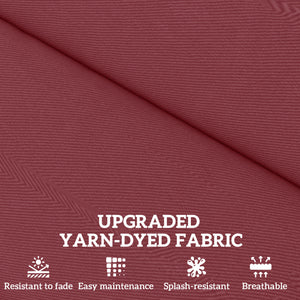 2-Piece Patio Chair Cushions Pillows, Seat Replacement Patio Cushions Set with Ties for Indoor Outdoor Garden Furniture, Wine Red