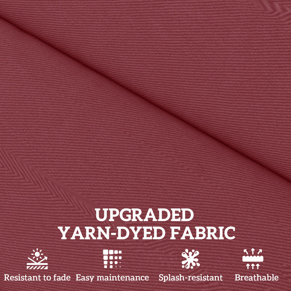 2-Piece Patio Chair Cushions Pillows, Seat Replacement Patio Cushions Set with Ties for Indoor Outdoor Garden Furniture, Wine Red