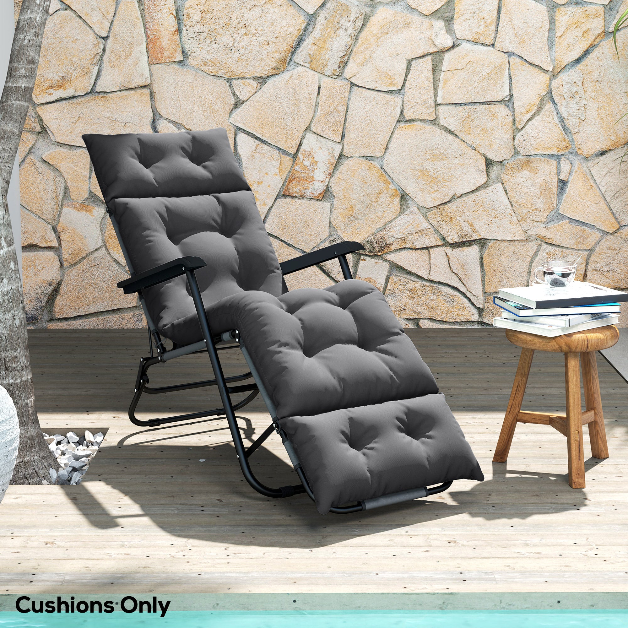 Recliner Chair Extra Strong Sun Loungers KEPLIN Square Tube