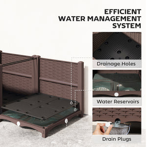 Plastic Raised Garden Bed with Legs, Self Watering Elevated Planter Boxes with Drainage Holes and Plugs, Easy Assembly Outdoor Planter Box for Vegetables, Flowers, Herbs, 80 x 40 x 37 cm