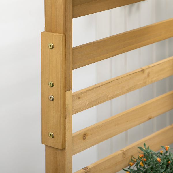 Wooden Plant Trellis Stand with 5 Hanging Planter Boxes, Freestanding Outdoor Plant Stand for Patio, Garden, Balcony, Porch