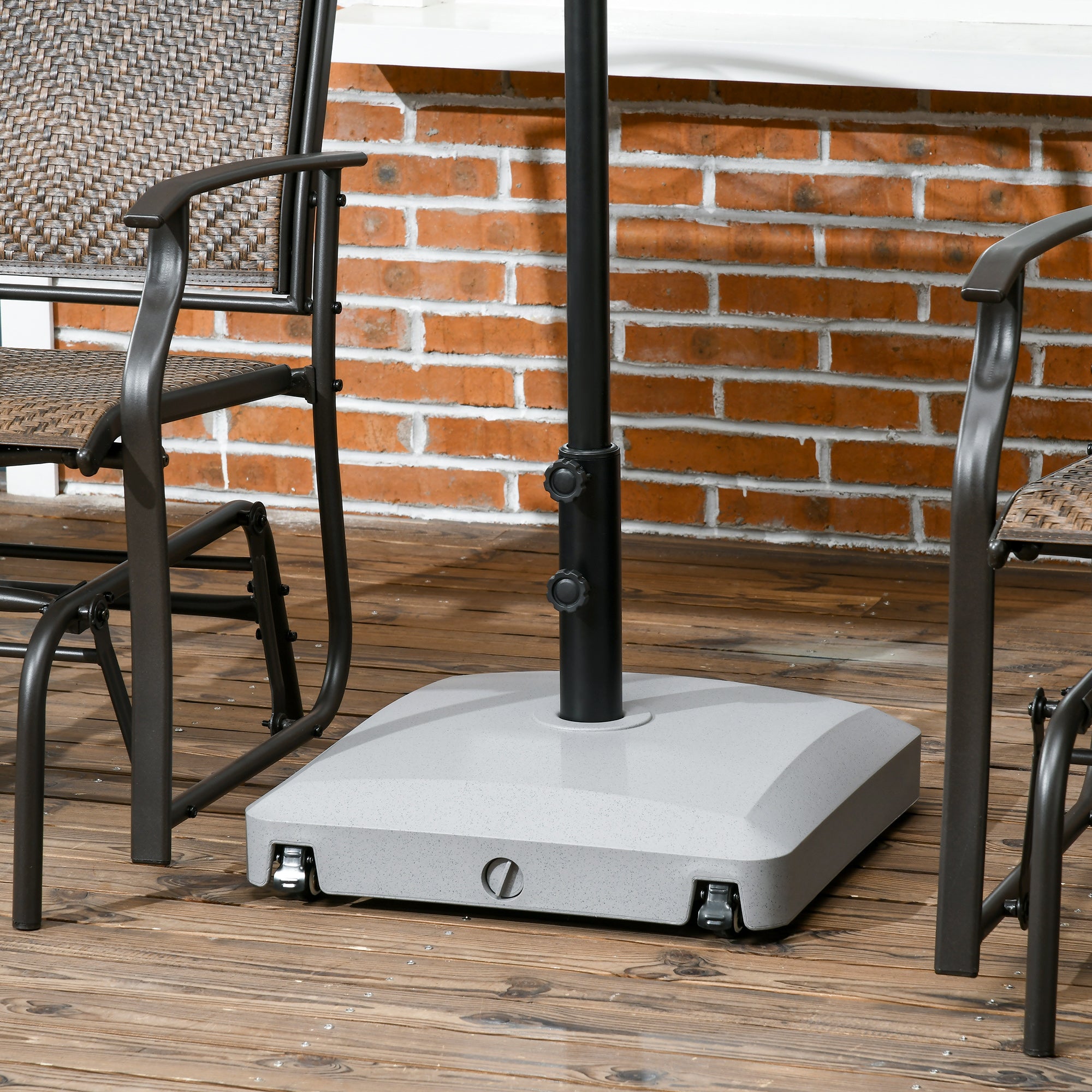best stand alone patio umbrella base Outsunny Patio Umbrella Base with Wheels, 53lbs Water or 66lbs Sand Filled, Heavy Duty Outdoor Umbrella Stand Holder
