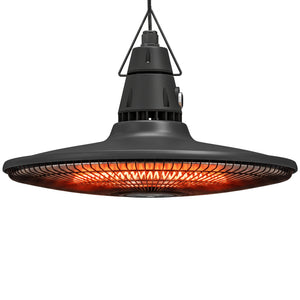 1500W Electric Patio Heater, IP65 Hanging Infrared Outdoor Heater with Carbon Fiber Tube, LED Screen, Remote Control for Garage, Patios, Gazebo, Balcony, Black