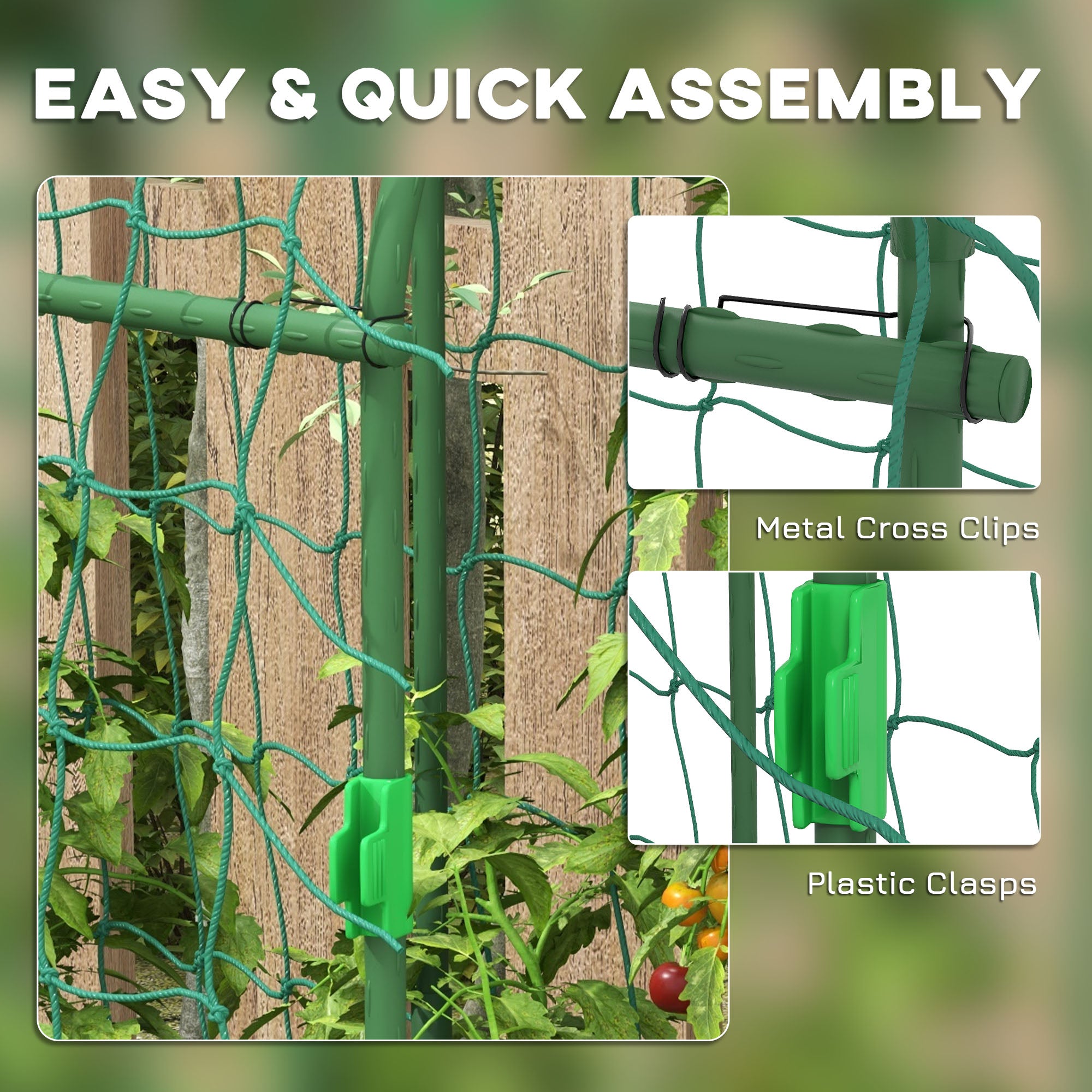 plastic trellis for climbing plants Outsunny Metal Arch Trellis for Climbing Plants A-Frame with Net Outdoor Garden Green 17 x 72 x 72