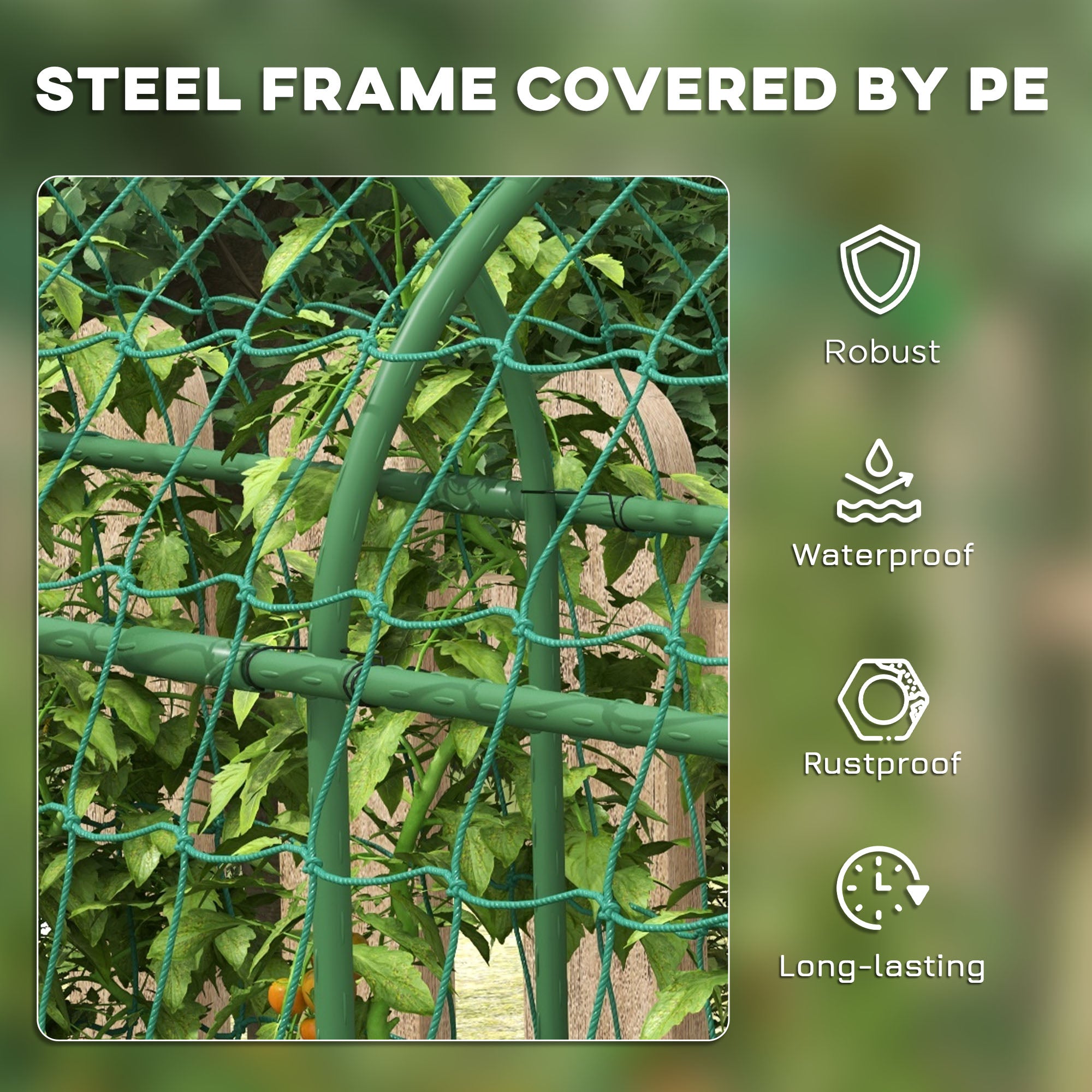 garden trellis netting for climbing plants Outsunny Metal Arch Trellis for Climbing Plants A-Frame with Net Outdoor Garden Green 17 x 72 x 72