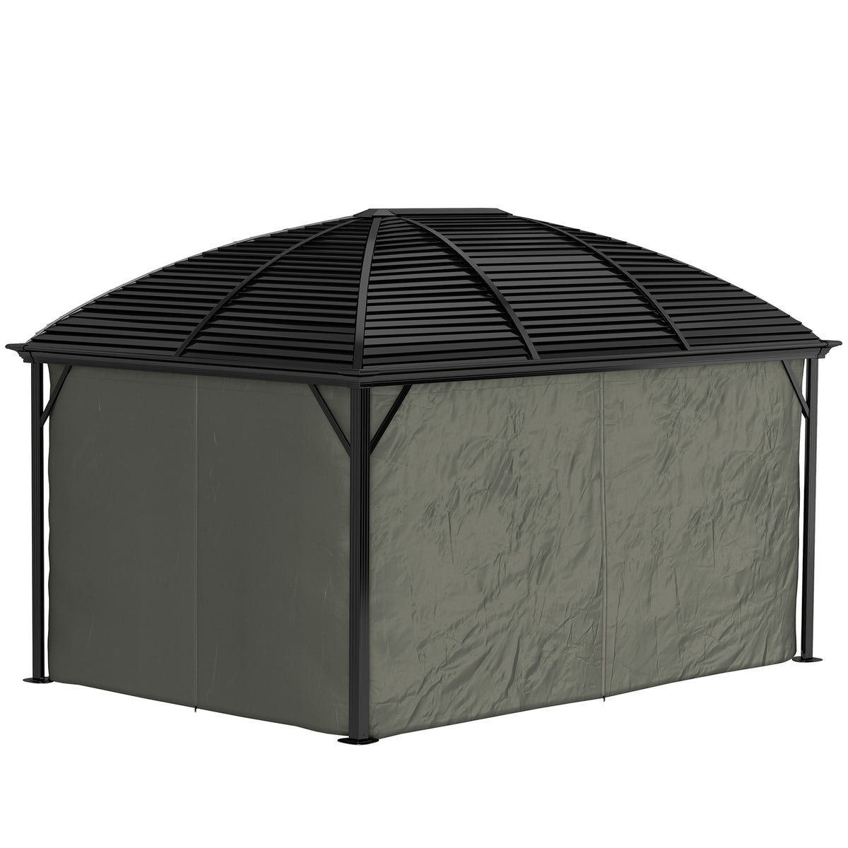 Toit Permanent Toit de jardin Outsunnny 3 m x 4 m avec toit rigide en acier galvanisé ...