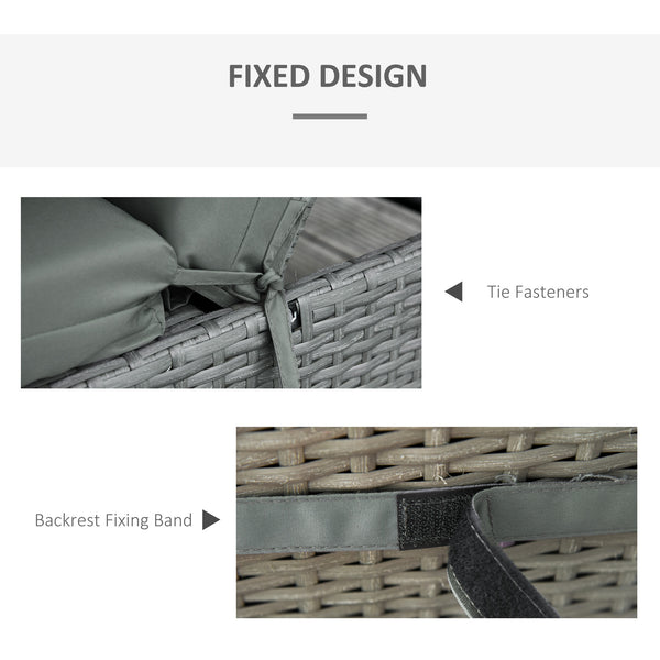 Outdoor Lounge Chair Cushion Set of 2, Non-Slip Chaise Lounge Cushions, Sun Lounger Pads for Indoor Outdoor, 77.2" x 21.7", Dark Grey