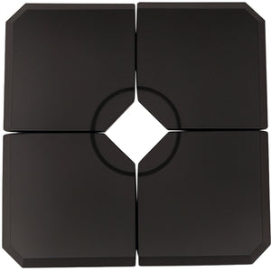 Set of 4 Parasol Base Stand Weights for Cantilever Parasols, Water and Sand Filled, Up to 120kg, Black
