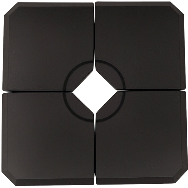 Set of 4 Parasol Base Stand Weights for Cantilever Parasols, Water and Sand Filled, Up to 120kg, Black