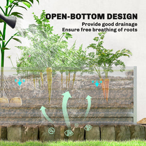 Greenhouse with Raised Garden Bed, 56" x 56" x 75" Galvanized Metal Planter Box with PE Cover, Roll Up Door and Windows, Outdoor Greenhouse for Flowers Vegetables, Green