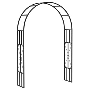 7.3ft Steel Garden Arch Trellis, Garden Arbor Trellis for Climbing Plants Roses Wisteria Vines, Flower Arch Wedding Arch Stand for Outdoor, Garden, Lawn, Backyard, Black