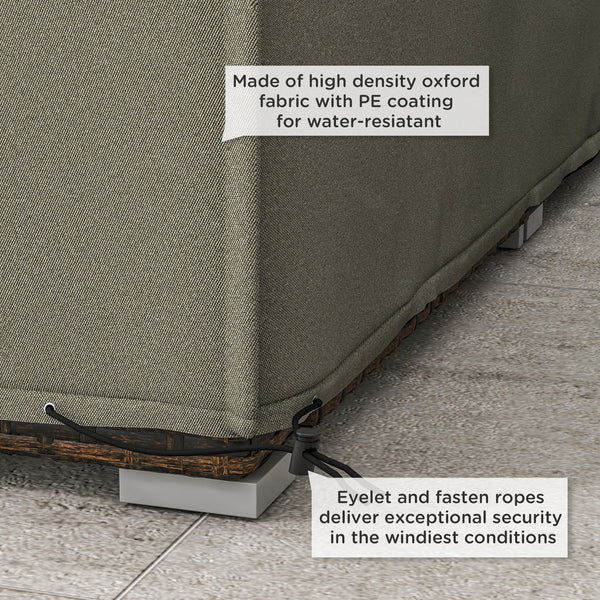 Patio Furniture Covers with PE Coating, UV Rain Protective Outdoor Scetional Cover, Rectangular Outside Table Chair Shelter, 87.5" x 61" x 26.5", Grey