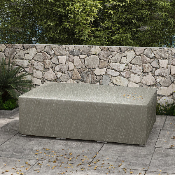Patio Furniture Covers with PE Coating, UV Rain Protective Outdoor Scetional Cover, Rectangular Outside Table Chair Shelter, 87.5" x 61" x 26.5", Grey