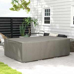 Patio Furniture Covers with PE Coating, UV Rain Protective Outdoor Scetional Cover, Rectangular Outside Table Chair Shelter, 87.5" x 61" x 26.5", Grey