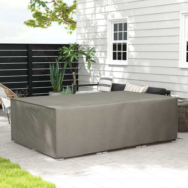 Patio Furniture Covers with PE Coating, UV Rain Protective Outdoor Scetional Cover, Rectangular Outside Table Chair Shelter, 87.5" x 61" x 26.5", Grey