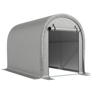 8' x 5' Portable Shed, Water-Resistant Bike Tent with Roll-up Zipper Door and Galvanized Steel Frame, Outdoor Storage Shed for Bike, Firewood, Garden Tools, Light Grey
