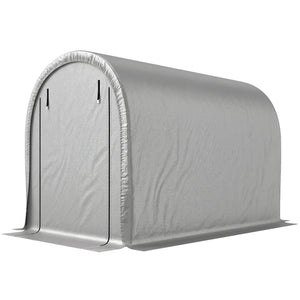 8' x 5' Portable Shed, Water-Resistant Bike Tent with Roll-up Zipper Door and Galvanized Steel Frame, Outdoor Storage Shed for Bike, Firewood, Garden Tools, Light Grey