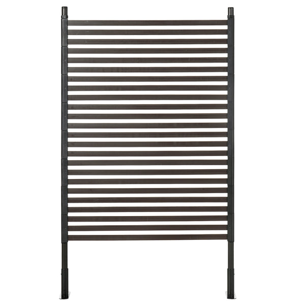 Garden Fence with 2 Standing Ways for Hard & Soft Ground, Decorative Outdoor Divider, Metal Animal Barrier Fence for Garden Patio, Brown