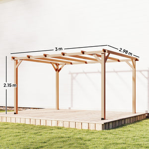 4 x 3 m Wooden Pergola Kit, Garden Pergola Gazebo Grape Trellis with Triangle Supports, 6 Crossing Beams for Climbing Vines, Flowers, Sun Shade Shelter for Grill, Patio, Maple Wood-effect