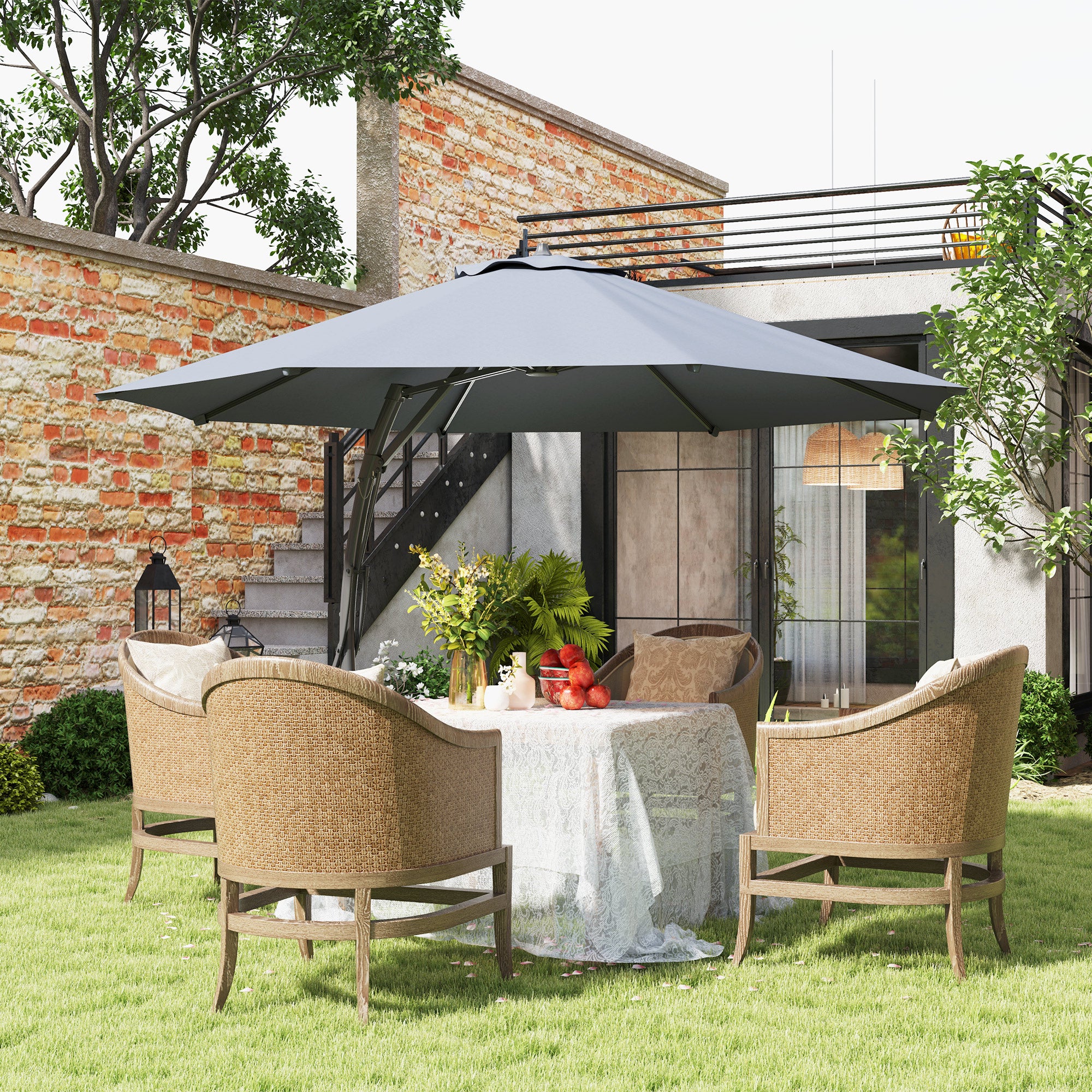 Outsunny 11' Patio Umbrella with 360° Rotation & UPF 50 Protection Outsunny 11' Patio Umbrella with 360° Rotation & UPF 50 Protection